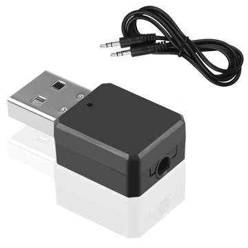 Adaptér Bluetooth 5.1 prijímač Alogy 2v1 AUX - Bezdrôtový signál Obojstranný USB-A Čierny