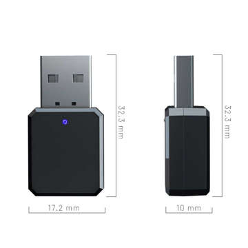 Adaptér Bluetooth 5.1 prijímač Alogy 2v1 AUX - Bezdrôtový signál Obojstranný USB-A Čierny