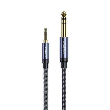 "Adaptér USAMS audio jack 3,5 mm - 6,35 mm 1,2 m čierny/čierny SJ539YP01 (US-SJ539)"