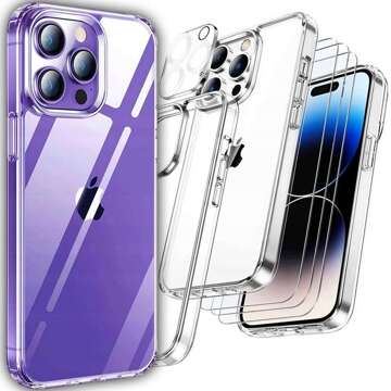 Alogy Hybrid Case Ochranný kryt pre Apple iPhone 14 Pro Transparent 3x sklo na displej 1x sklo na šošovku