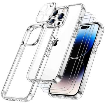 Alogy Hybrid Case Ochranný kryt pre Apple iPhone 14 Pro Transparent 3x sklo na displej 1x sklo na šošovku