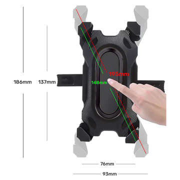 Alogy One Touch Bike Holder na 4,7-7" telefón na riadidlá pre bicykel motocyklový skúter