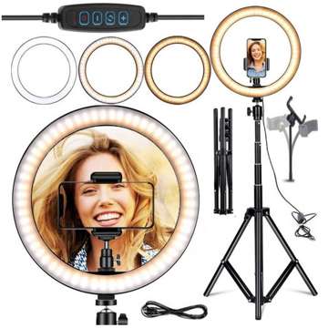 Alogy Ring Selfie LED kruhové svetlo na make-up statív 220 cm 80 W držiak telefónu diaľkové ovládanie čierne