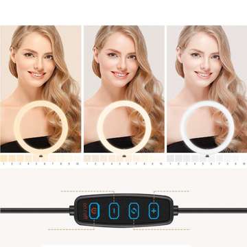 Alogy Ring Selfie LED kruhové svetlo na make-up statív 220 cm 80 W držiak telefónu diaľkové ovládanie čierne