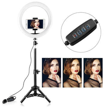 Alogy Ring Selfie LED kruhové svetlo na make-up statív 220 cm 80 W držiak telefónu diaľkové ovládanie čierne