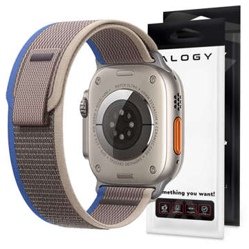 Alogy Sport Strap Nylonový suchý zips pre Apple Watch 1/2/3/4/5/6/7/8/SE (38/40/41 mm) Modro-sivá