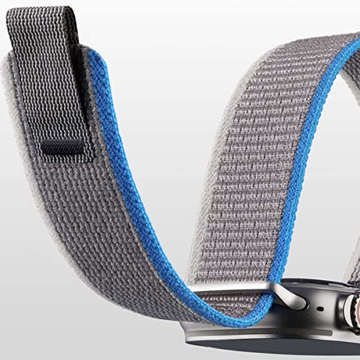 Alogy Sport Strap Nylonový suchý zips pre Apple Watch 1/2/3/4/5/6/7/8/SE (38/40/41 mm) Modro-sivá