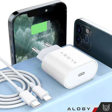 Alogy rýchla USB-C typ C PD 20W biela nástenná nabíjačka