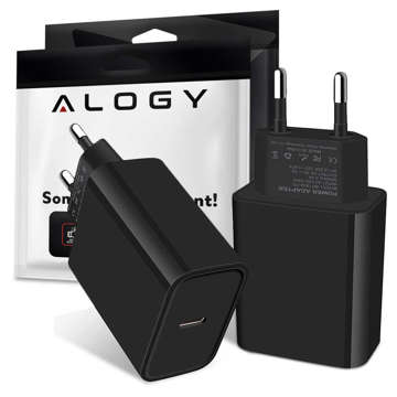 Alogy rýchla USB-C typ C PD 20W čierna nástenná nabíjačka