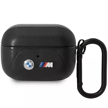 BMW BMAP22PVTK puzdro na kryt AirPods Pro black/black Leather Curved Line