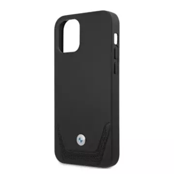 BMW BMHCP12LRSWPK puzdro na telefón pre Apple iPhone 12 Pro Max 6,7" čierne/čierne pevné puzdro z kože perforované