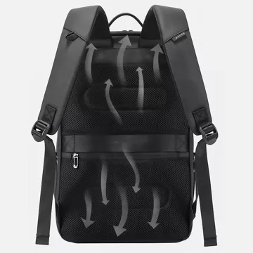 Bange Waterproof Backpack Taška na notebook 15,6" Mestské cestovanie 46x30x16 cm Do práce Školské Lietadlo Pánske Dámske Čierna