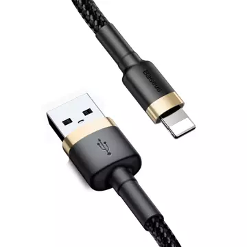 Baseus Cafule Cable odolný nylonový kábel USB / Lightning QC3.0 2.4A 1M čierno-zlatý (CALKLF-BV1)