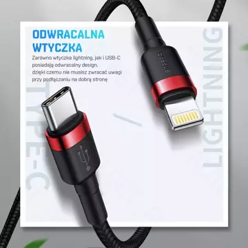 Baseus Cafule USB-C Lightning PD 1m nylonový kábel čierno/šedý