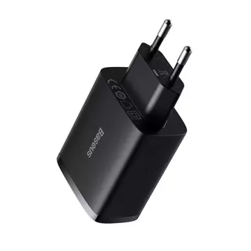 Baseus Compact 3x USB typ A 17W nástenná nabíjačka čierna