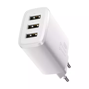 Baseus Compact nabíjačka 3x USB 17W biela (CCXJ020102)