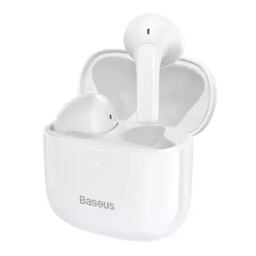 Baseus E3 Wireless Bluetooth 5.0 TWS slúchadlá do uší vodotesné IP64 biele (NGTW080002)