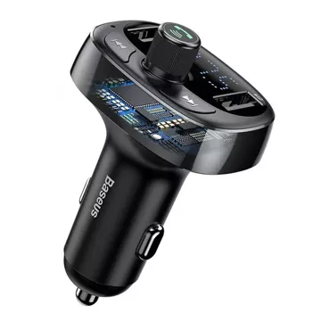 Baseus FM transmitter Bluetooth 4,2 mp3 nabíjačka do auta 2x USB 3,4A handsfree sada MicroSD