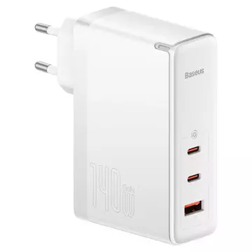 Baseus GaN5 Pro 2xUSB-C USB nástenná nabíjačka, 140W (biela)