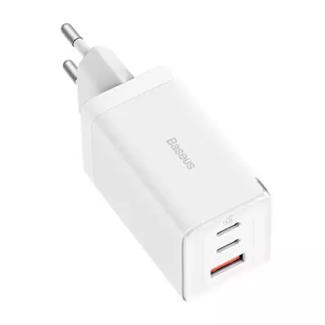 Baseus GaN5 Pro 2xUSB-C USB nástenná nabíjačka, 65W (biela)