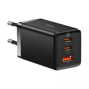 Baseus GaN5 Pro 2xUSB-C USB nástenná nabíjačka, 65W (čierna)