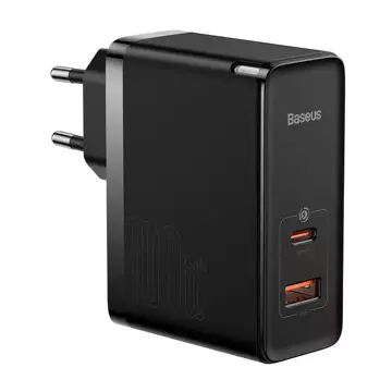 Baseus GaN5 Pro nástenná nabíjačka, USB-C USB, 100W kábel (čierny)