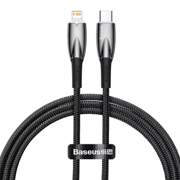 Baseus Glimmer Series rýchlonabíjací kábel USB-C - Lightning 480Mb/s PD 20W 1m čierny