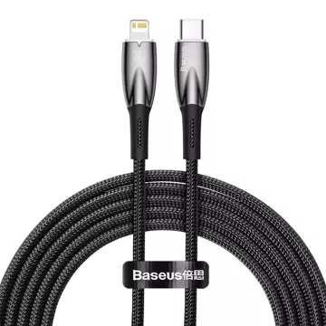 Baseus Glimmer Series rýchlonabíjací kábel USB-C - Lightning 480Mb/s PD 20W 2m čierny