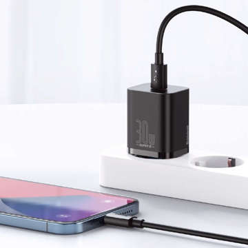 Baseus Super Si USB-C Type C PD Power Delivery 30W čierny napájací adaptér