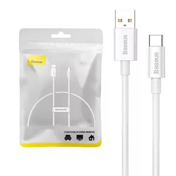 Baseus Superior kábel USB na USB-C 100 W 0,25 m (biely)