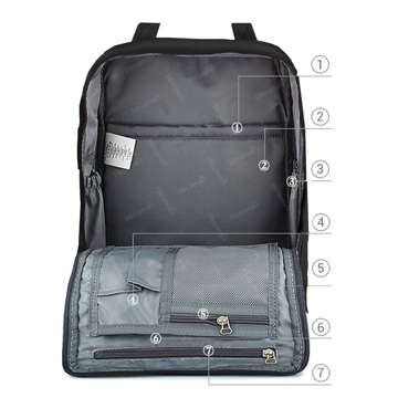 Batoh Himawari taška na notebook 14.1 priestranný vodeodolný Universal 17l Travel Backpack Vintage Black