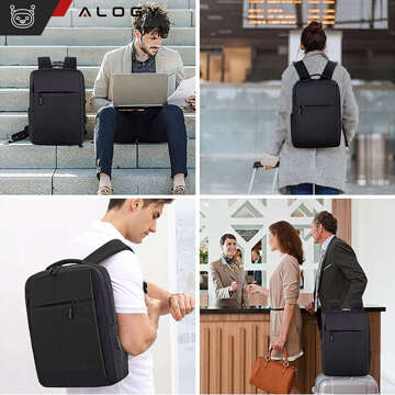 Batoh taška na notebook 15,6" veľká vodeodolná s USB portom Unisex 41x29x12cm do lietadla Alogy Backpack Black