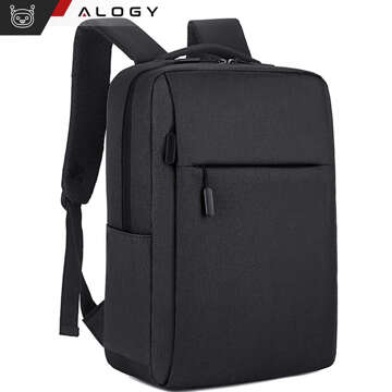 Batoh taška na notebook 15,6" veľká vodeodolná s USB portom Unisex 41x29x12cm do lietadla Alogy Backpack Black