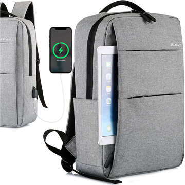 Batoh taška na notebook 15,6" veľká vodeodolná s USB portom Unisex 44x34x13cm do lietadla Alogy Backpack Grey