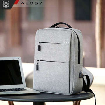 Batoh taška na notebook 15,6" veľká vodeodolná s USB portom Unisex 44x34x13cm do lietadla Alogy Backpack Grey