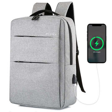 Batoh taška na notebook 15,6" veľká vodeodolná s USB portom Unisex 44x34x13cm do lietadla Alogy Backpack Grey