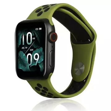 Beline Sport silikónový remienok na inteligentné hodinky pre Apple Watch 42/44/45/49 mm zelená/čierna zelená/čierna