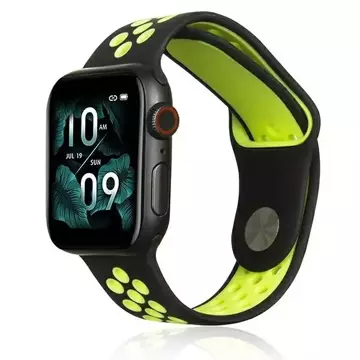 Beline Sport silikónový remienok pre inteligentné hodinky pre Apple Watch 42/44/45/49 mm čierny/limetkovo čierny/limetkový