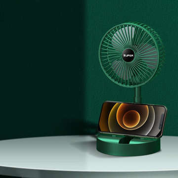 Bezdrôtový USB stolný ventilátor Skladací prenosný stolný ventilátor Alogy Zelená stolová doska