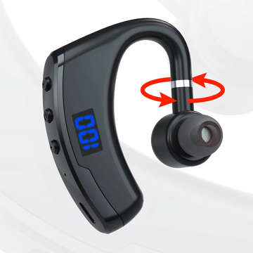 Bezdrôtový headset pre Bluetooth 4.0 hovory do auta headset s displejom V8 Black