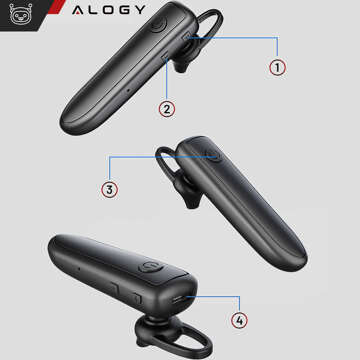 Bezdrôtový headset pre Bluetooth 5.1 hovory, headset do auta, Alogy Black