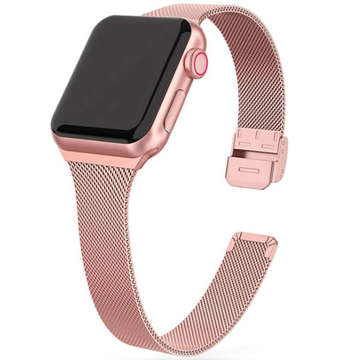 Bransoleta pasek Tenké milánske hodinky Apple Watch 4/5/6/7/8/SE 38/40/41 mm Rose Gold