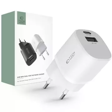 C20W MINI 2-PORTOVÁ SIEŤOVÁ NABÍJAČKA PD20W/QC3.0 BIELA