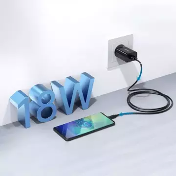 Choetech rýchlonabíjačka Quick Charge 3.0 18W 3A USB kábel - USB typ C 1m čierny (Q5003)