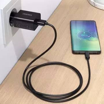 Choetech rýchlonabíjačka Quick Charge 3.0 18W 3A USB kábel - USB typ C 1m čierny (Q5003)