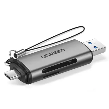 Čítačka kariet UGREEN SD / micro SD pre USB 3.0 / USB typu C 3.0 sivá (50706)