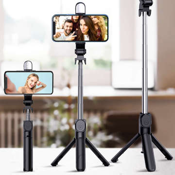 Držiak Alogy Wireless Selfie Stick Bluetooth skladací statív Mini telefónny statív s LED lampou