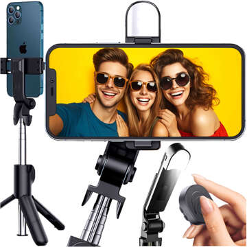 Držiak Alogy Wireless Selfie Stick Bluetooth skladací statív Mini telefónny statív s LED lampou