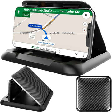 Držiak do auta Alogy Carbon na telefón do 6,8 palca, GPS, kokpit čierny