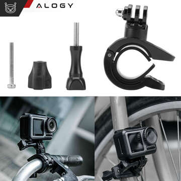 Držiak na bicykel pre GoPro Hero 12 11 10 9 8 7 DJI Action SJ7 SJ6 Kamera na riadidlá Motocykel Bicykel Alogy Swivel Black